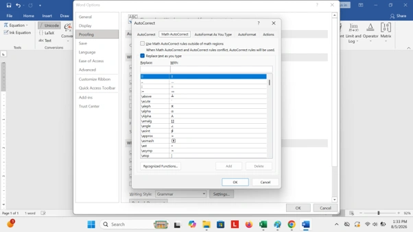 Menggunakan Fitur "Math Autocorrect" di Microsoft word