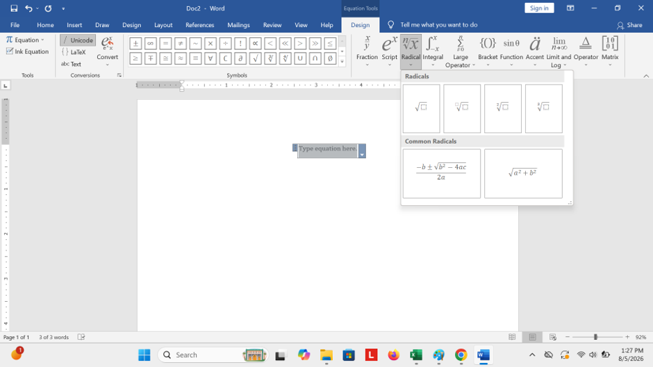 Menggunakan Keyboard Shortcut Rumus
