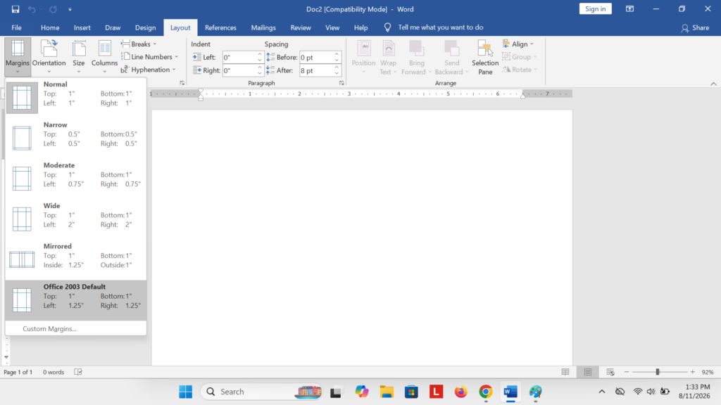 Cara Mengatur Margin di Word dengan Menu Layout