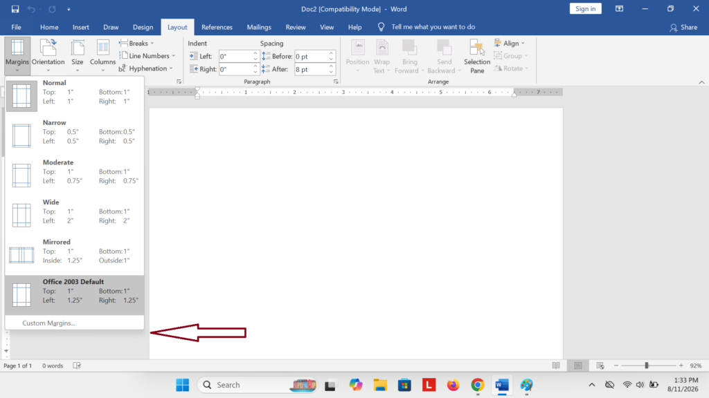 Cara Mengatur Margin di Word Kustom Sendiri