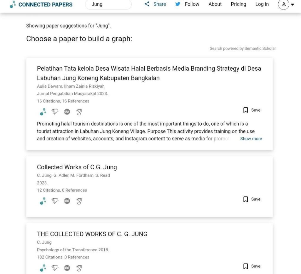cara mencari artikel di connected papaers