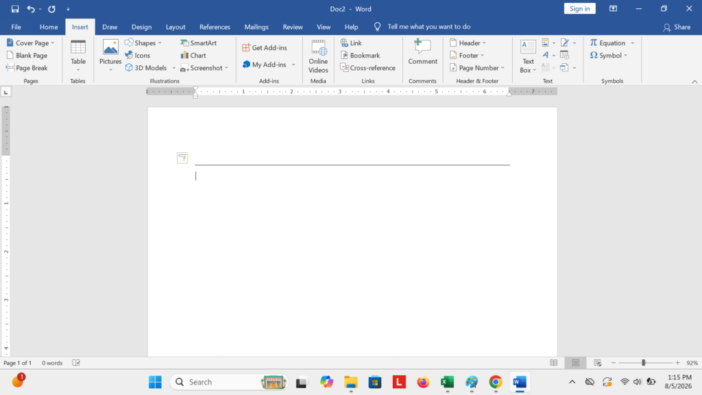 Cara Membuat Garis Lurus di Word dengan Shorcut