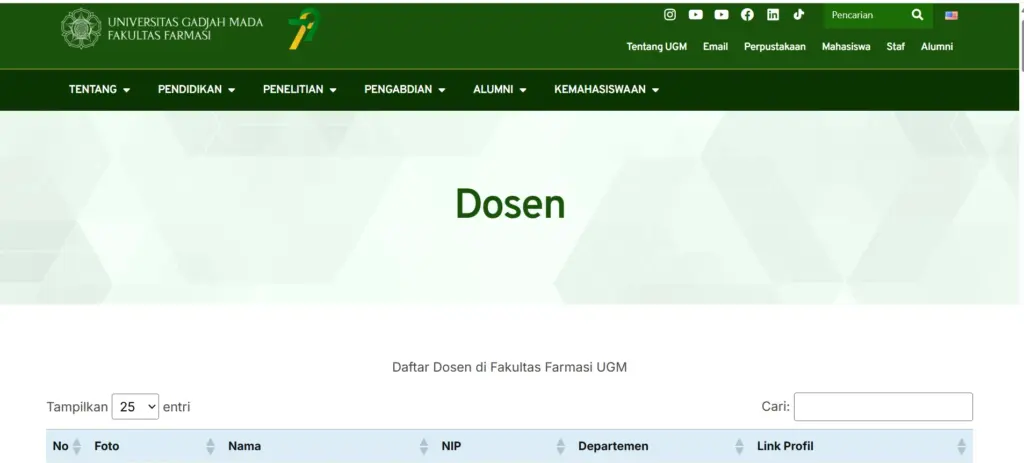 cara mengetahui nip dosen