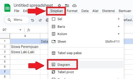 cara membuat diagram lingkaran di spreadsheet