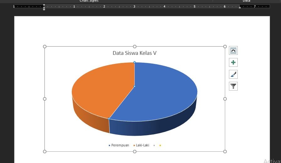 cara membuat diagram lingkaran di word