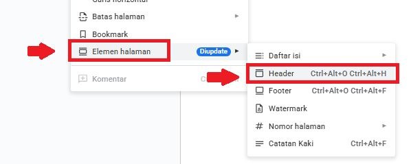 Cara membuat header di gdocs