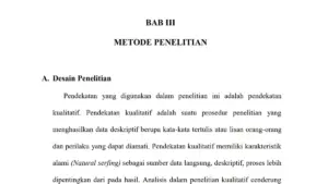 Contoh Skripsi Bab 3 Kualitatif dan Kuantitatif yang Benar