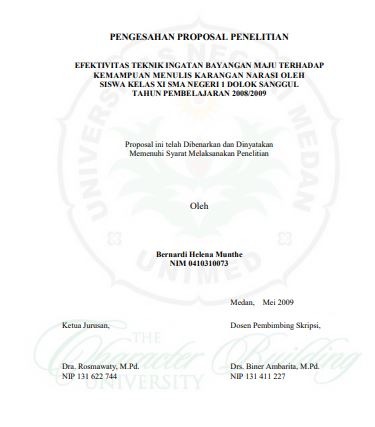 Contoh Lembar Pengesahan Proposal Penelitian