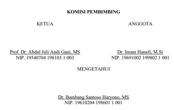 Tanda tangan pembimbing lembar  pengesahan