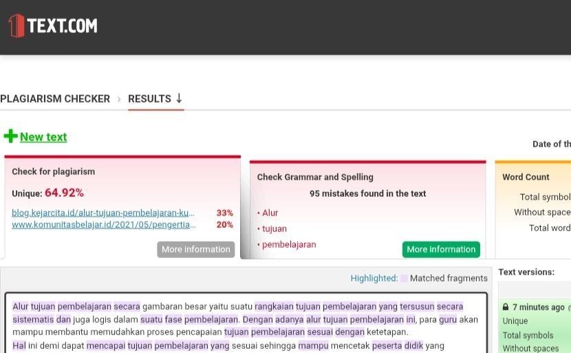 Situs Cek Plagiarisme 1 Text